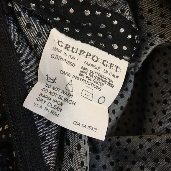 Designer Emanuel UNGARO Italy 38 4 Black Silver Button Jacket Top Skirt Set - Picture 4 of 8